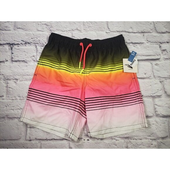 NEW Arizona Jean Co Boys Size Small 8 Husky Swim Trunks Neon Colors - Picture 1 of 3